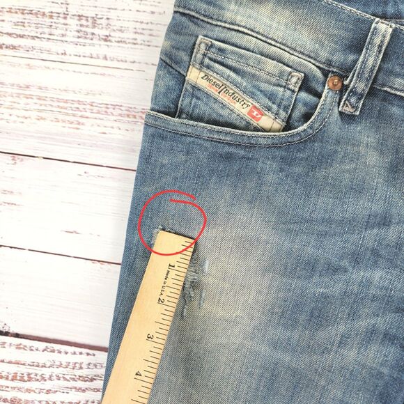 Diesel Jeans Womens 27 X 30 Blue Getlegg Slim Skinny Low Rise Distressed Denim - Picture 5 of 16